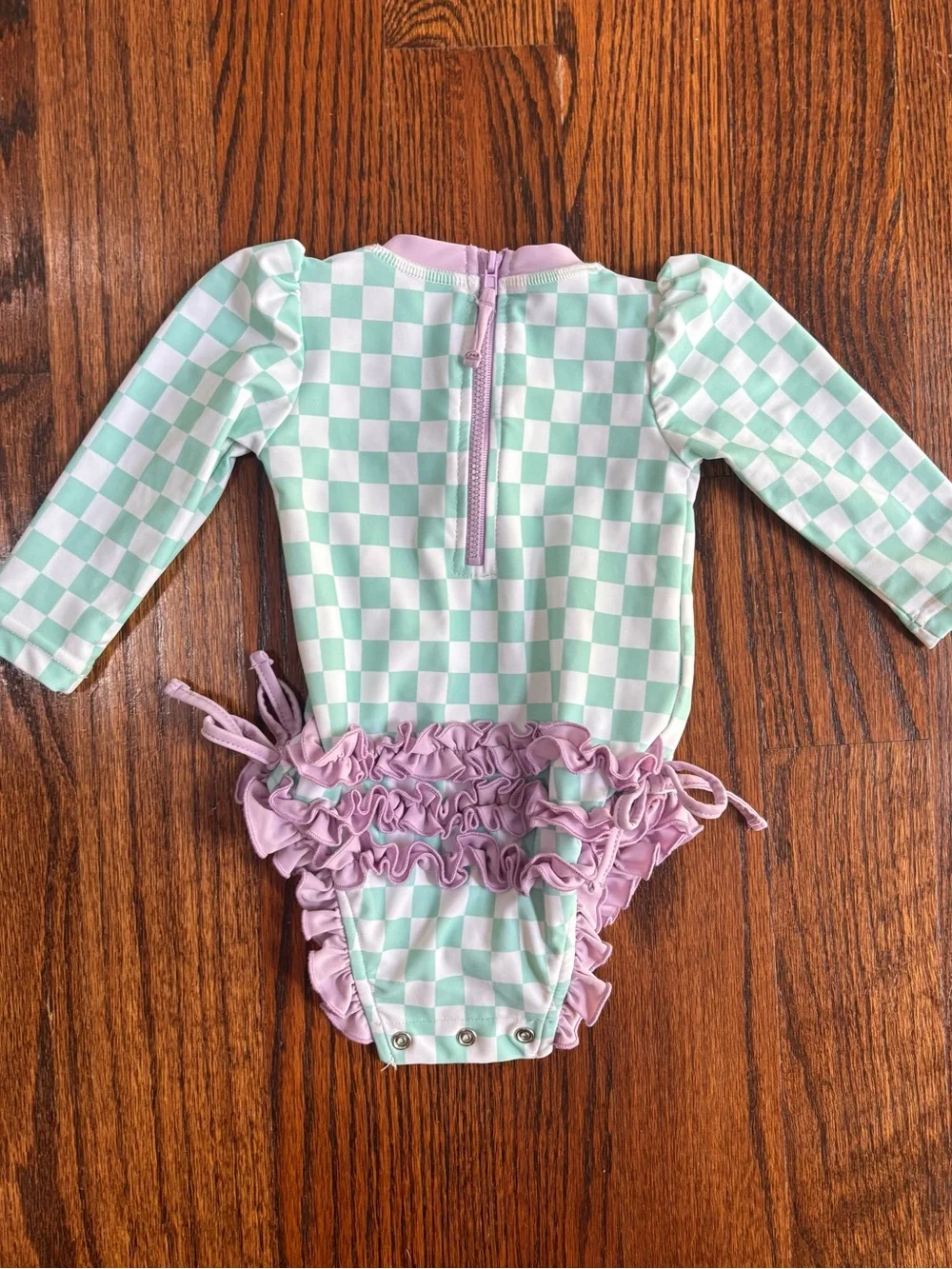 Caden Turquoise/Lilac 3-6 months Swimsuit with Ruffle